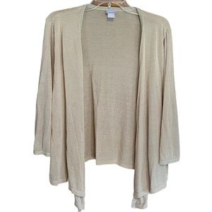 Chico’s Gold Lightweight Open Cardigan